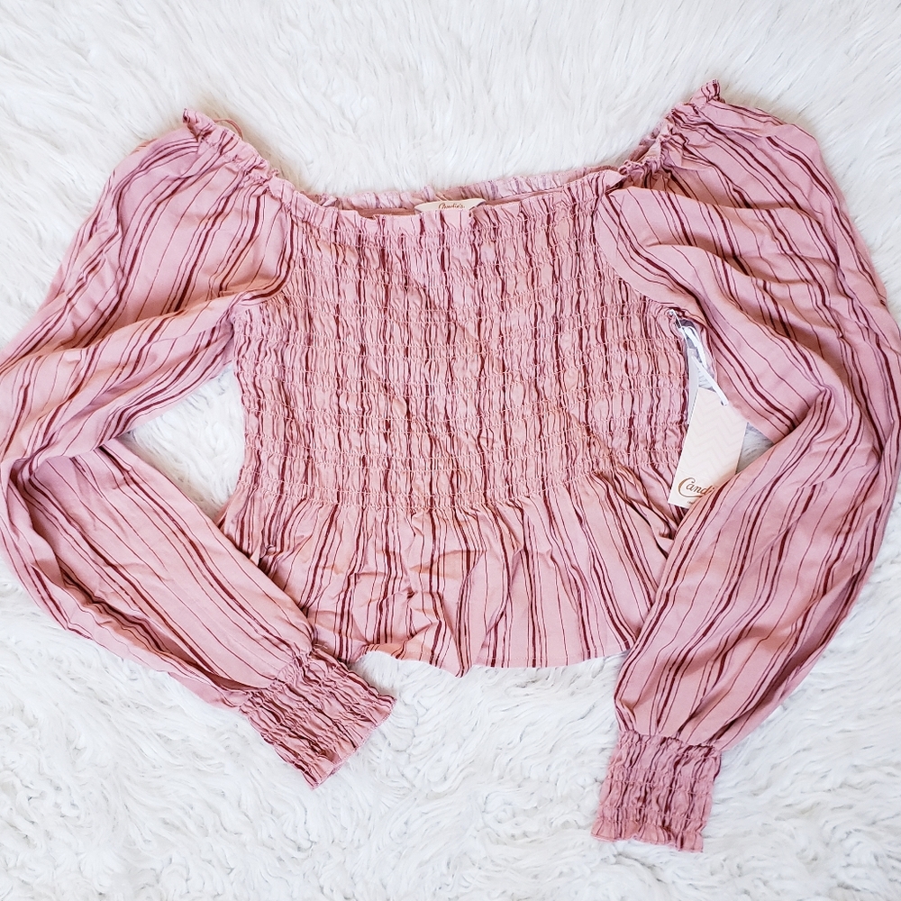 SALE NWT Candie's XS pink off shoulder top
